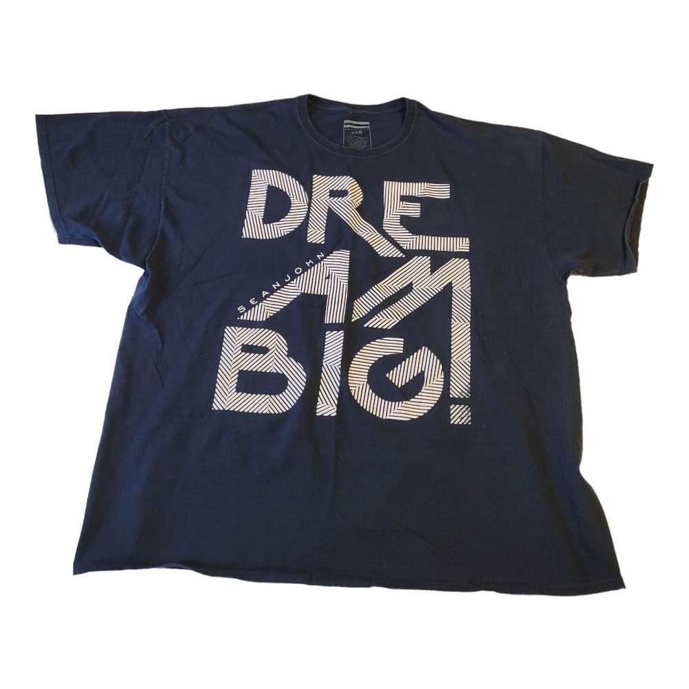 Sean John T Shirt Men’s 3XB Black Dream Big Graphic Tee Oversized With Flaw
